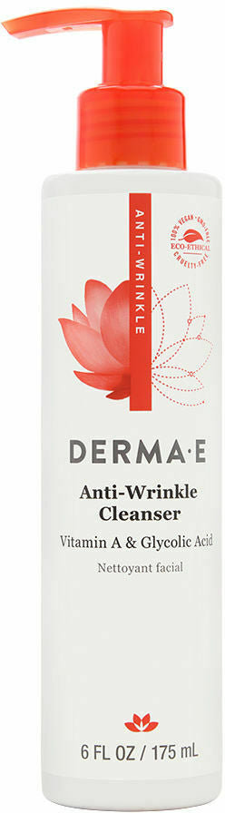 Anti-Wrinkle Cleanser with Vitamin A & Glycolic Acid, 6 Fl Oz (175 mL) Gel , Brand_Derma E Form_Gel Size_6 Fl Oz