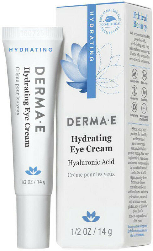 Hydrating Eye Cream with Hyaluronic Acid, 0.5 Oz (14 g) Cream , Brand_Derma E Form_Cream Size_0.5 Fl Oz