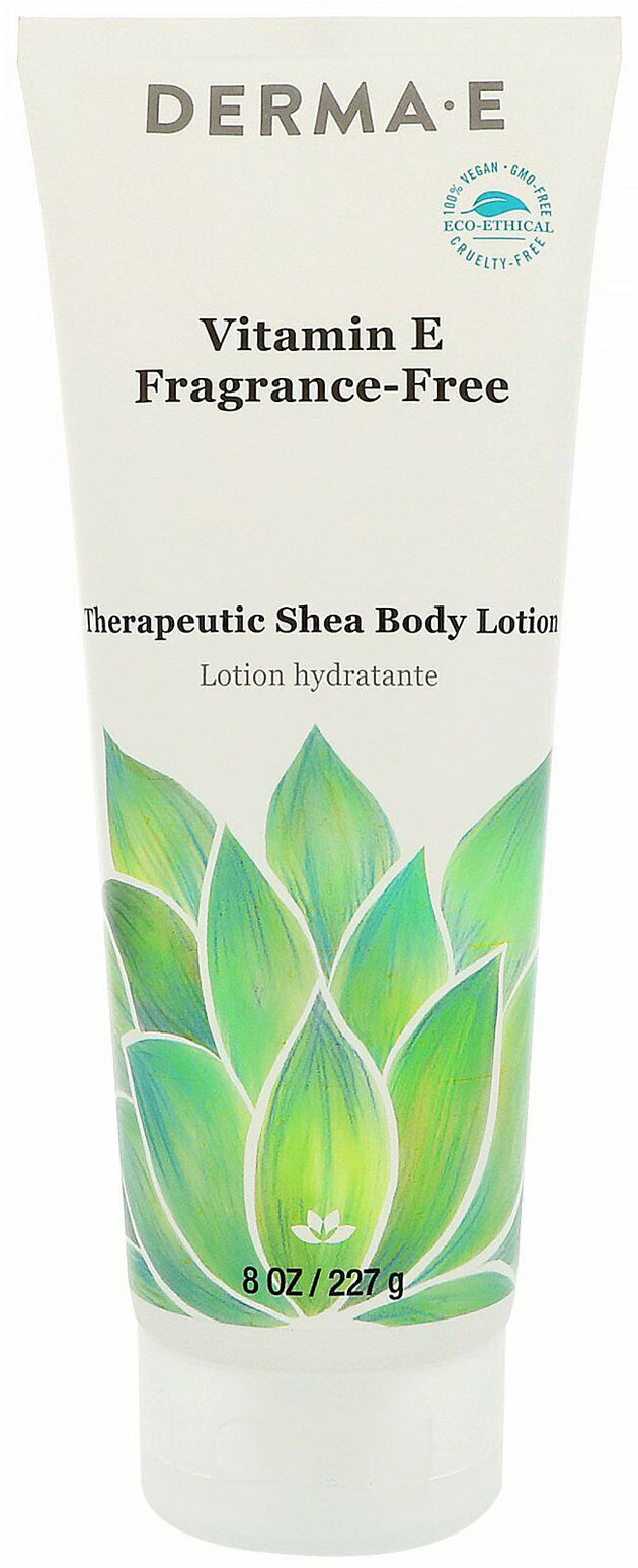 Vitamin E Therapeutic Shea Body Lotion, Fragrance-Free, 8 Oz (227 g) Lotion , Brand_Derma E Form_Lotion Size_8 Fl Oz