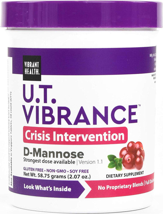U.T. Vibrance with D-Mannose, Version 1.1, 2.07 Oz (58.75 g) Powder , Brand_Vibrant Health Form_Powder Size_2 Oz