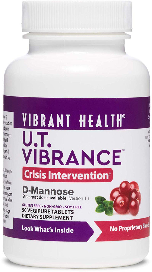 U.T. Vibrance with D-Mannose, Version 1.1, 50 Vegipure Tablets , Brand_Vibrant Health Form_Vegipure Tablets Size_50 Count