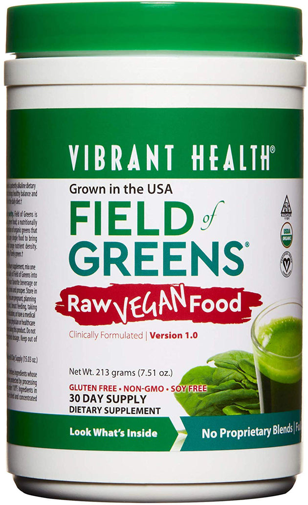 Field of Greens Raw Vegan Food, Version 1.0, 7.51 Oz (213 g) Powder , Brand_Vibrant Health Form_Powder Size_15 Oz