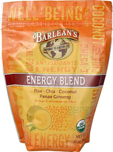 Energy Blend, Flax Chia Coconut and Panax Ginseng, 12 Oz (340 g) Powder , Brand_Barleans Flavor_Natural Form_Powder Size_12 Oz