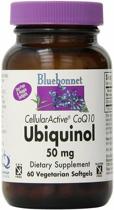 CellularActive® CoQ10 Ubiquinol, 50 mg, 60 Vegetarian Softgels , Brand_Bluebonnet Flavor_Unflavored Potency_50 mg Size_60 Caps