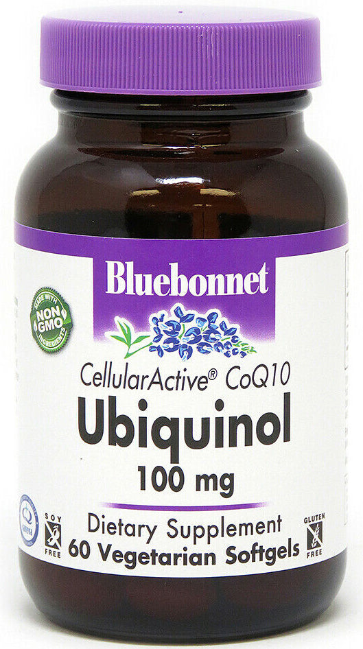 CellularActive® CoQ10 Ubiquinol, 100 mg, 60 Vegetarian Softgels , Brand_Bluebonnet Flavor_Unflavored Potency_100 mg Size_60 Caps