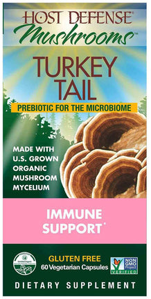Organic Turkey Tail Prebiotic for the Microbiome, 60 Vegetarian Capsules , Brand_Host Defense Form_Vegetarian Capsules Size_60 Caps