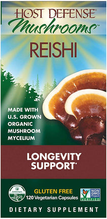 Organic Reishi, 120 Vegetarian Capsules , Brand_Host Defense Form_Vegetarian Capsules Size_120 Caps