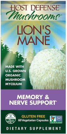 Organic Lion's Mane, 60 Vegetarian Capsules , Brand_Host Defense Form_Vegetarian Capsules Size_60 Caps