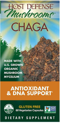Organic Chaga, 60 Vegetarian Capsules , Brand_Host Defense Form_Vegetarian Capsules Size_60 Caps