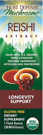 Organic Reishi Extract, 1 Fl Oz (30 mL) Liquid , Brand_Host Defense Form_Liquid Size_1 Fl Oz