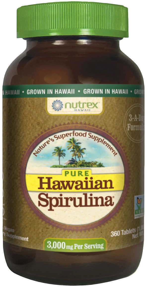 Pure Hawaiian Spirulina®, 3000 mg Per Serving, 180 Tablets , Brand_Nutrex Hawaii Form_Tablets Potency_3000 mg Size_180 Tabs