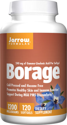 Borage, GLA-240, 1,200 mg, 60 Softgels , Brand_Jarrow Formulas Form_Softgels Potency_1200 mg Size_60 Softgels