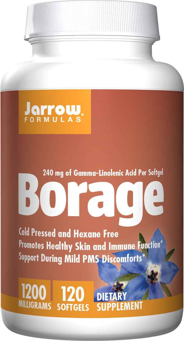 Borage, GLA-240, 1,200 mg, 60 Softgels , Brand_Jarrow Formulas Form_Softgels Potency_1200 mg Size_60 Softgels