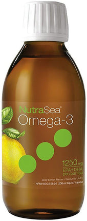 NutraSea™ Omega-3, 1250 mg of EPA + DHA, Zesty Lemon Flavor, 6.8 Fl Oz (200 mL) Liquid , Brand_Ascenta Flavor_Lemon Potency_1250 mg Size_6.8 Fl Oz