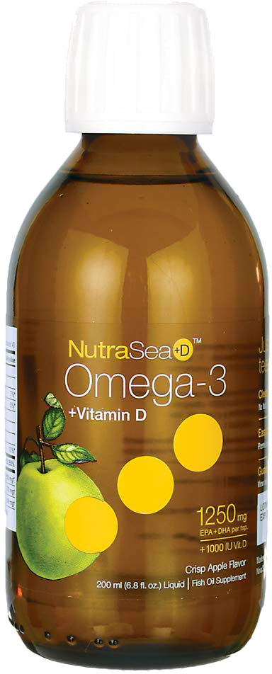 NutraSea™ Omega-3, 1250 mg of EPA + DHA, Crisp Apple Flavor, 6.8 Fl Oz (200 mL) Liquid , Brand_Ascenta Flavor_Crisp Apple Potency_1250 mg Size_6.8 Fl Oz