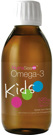 NutraSea™ Omega-3, 520 mg of EPA + DHA + 500 IU of Vitamin D3, Bubblegum Flavor, 6.8 Fl Oz (200 mL) Liquid , Brand_Ascenta Flavor_Bubblegum Potency_520 mg Size_6.8 Fl Oz