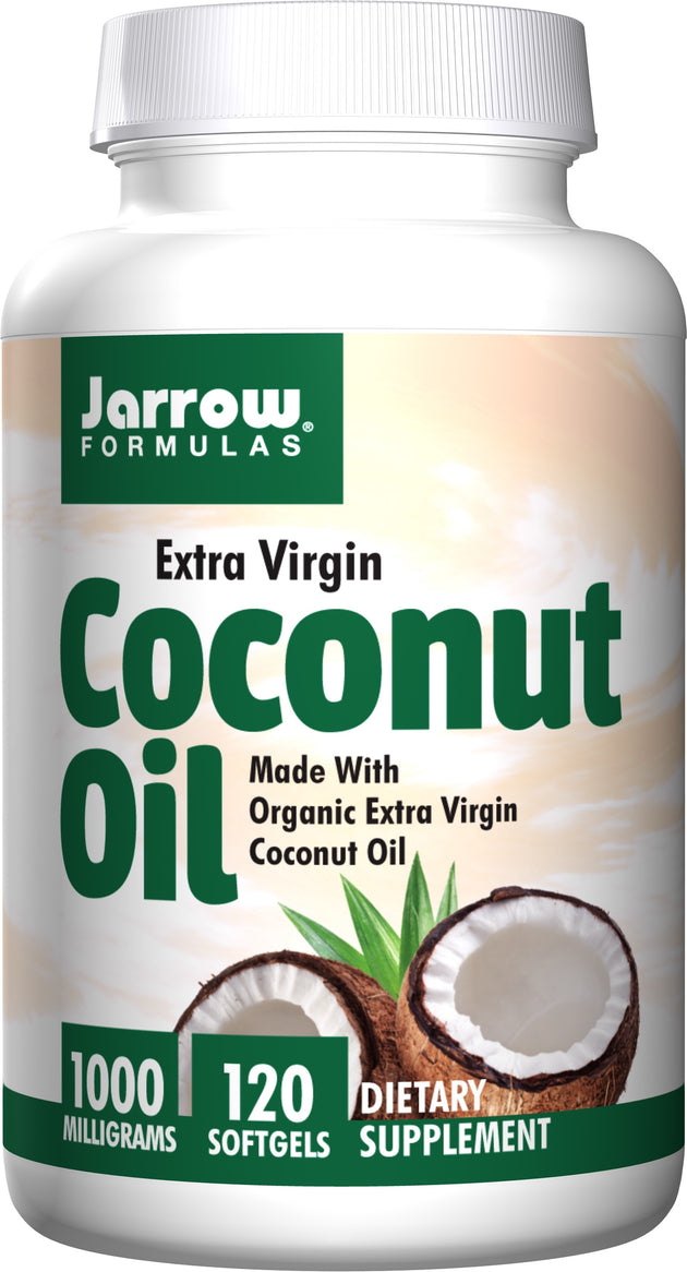 Coconut Oil (Extra Virgin), 1,000 mg, 120 Softgels , Brand_Jarrow Formulas Form_Softgels Potency_1000 mg Size_120 Softgels