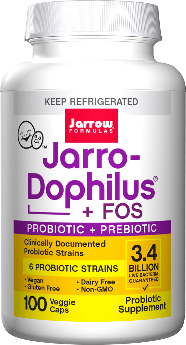 Jarro-Dophilus® + FOS, 3.4 Billion, 100 Veggie Caps , Brand_Jarrow Formulas Form_Veggie Caps Size_100 Caps