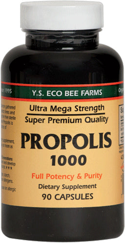 Ultra Mega Strength Super Premium Quality Propolis 1000, 90 Capsules , Brand_Ys Oganic Bee Farm Form_Capsules Size_90 Caps
