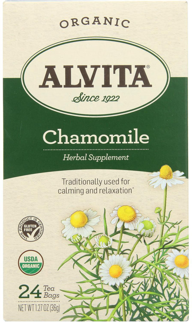 Organic Chamomile, 24 Tea Bags , Brand_Alvita Form_Tea Bags Size_24 Count