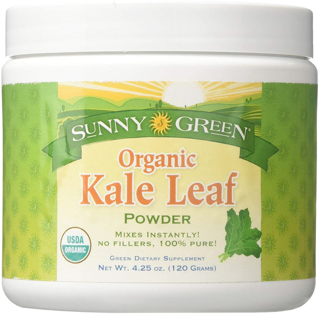 Organic Kale Leaf Powder, 4.25 Oz (120 g) Powder , Brand_Sunny Green Form_Powder Size_4.25 Oz