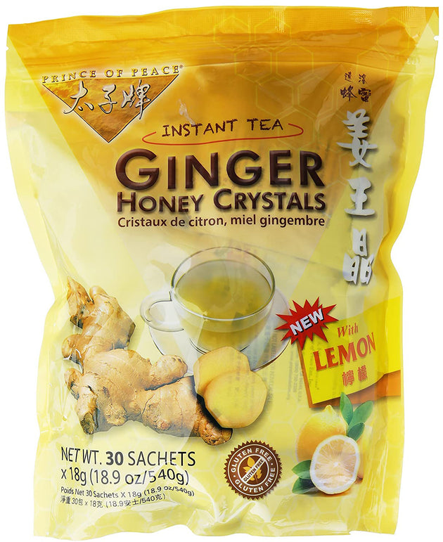 Instant Tea Ginger Honey Crystals with Lemon, 30 Sachets, 18.9 Oz (540 g) Crystals , 20% Off - Everyday [On]