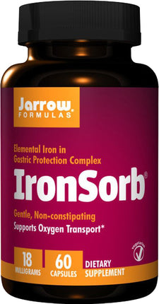 IronSorb, 18 mg, 60 Capsules , Brand_Jarrow Formulas Form_Capsules Potency_18 mg Size_60 Caps