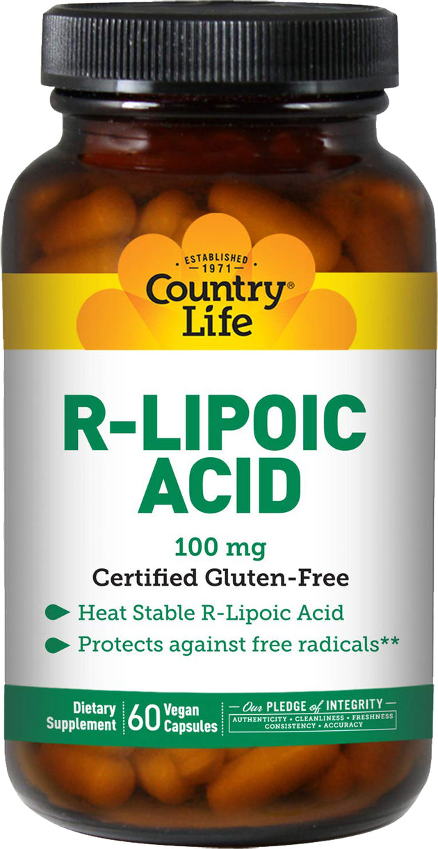 R-Lipoic Acid 100 mg, 60 Vegetarian Capsules , Brand_Country Life Potency_100 mg Size_60 Caps