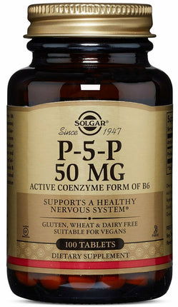 P-5-P, 50 mg, 100 Tablets , Brand_Solgar Form_Tablets Potency_50 mg Size_100 Tabs