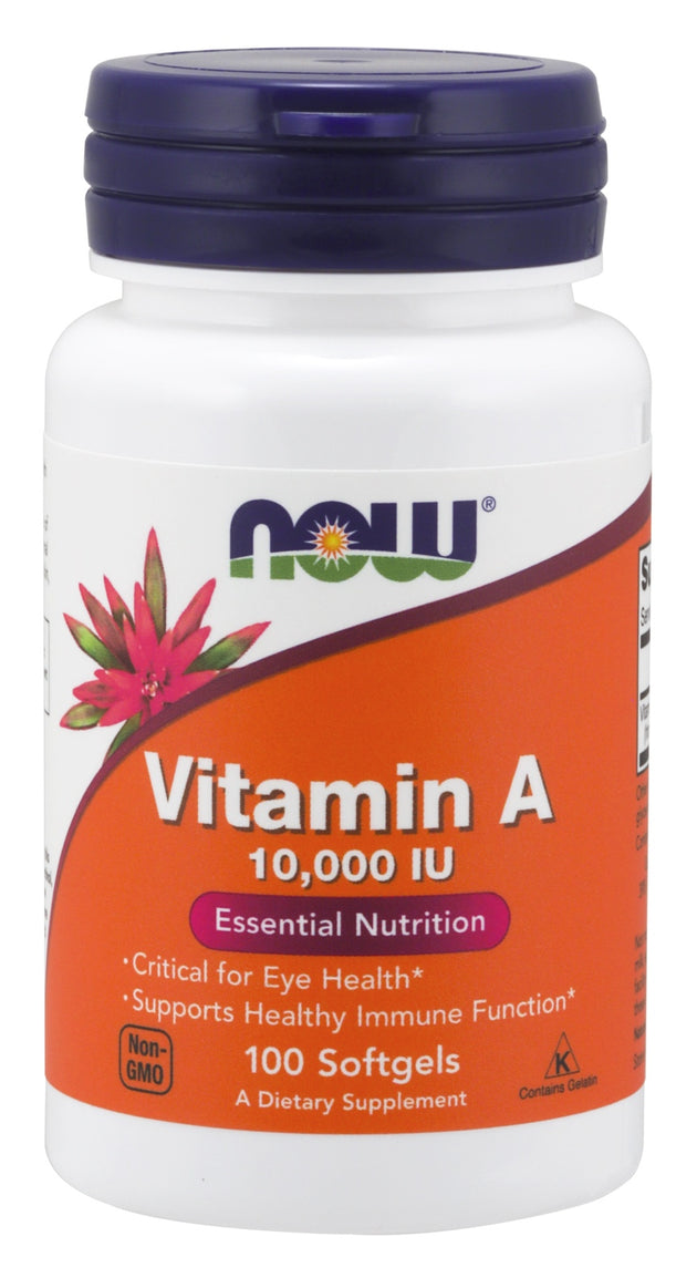 Vitamin A 10,000 IU, 100 Softgels , Brand_NOW Foods Form_Softgels Size_100 Softgels
