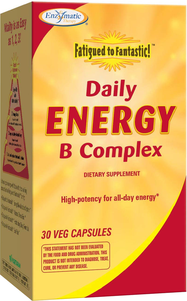 Daily Energy B Complex, 30 Veg Capsules , Brand_Enzymatic Therapy Form_Veg Capsules Size_30 Caps