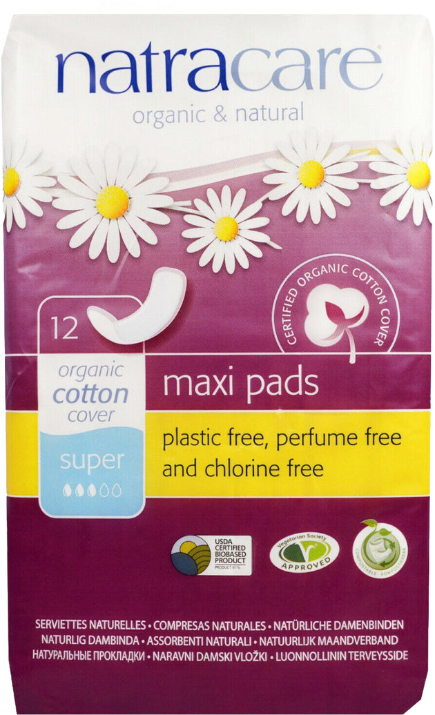 Organic Cotton Maxi Pads, Super Absorbance, 12 Pads , 20% Off - Everyday [On]