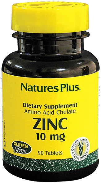 Zinc 10 mg, 90 Vegetarian Tablets , Brand_Nature's Plus Potency_10 mg Size_90 Tabs
