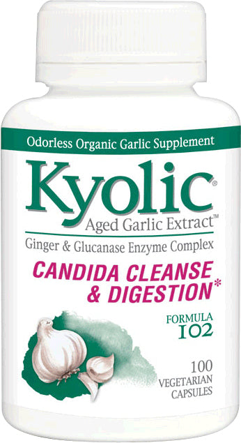 Aged Garlic Extract™ Candida Cleanse and Digestion Formula102, 200 Vegetarian Capsules , Brand_Kyolic Form_Vegetarian Capsules Size_200 Caps