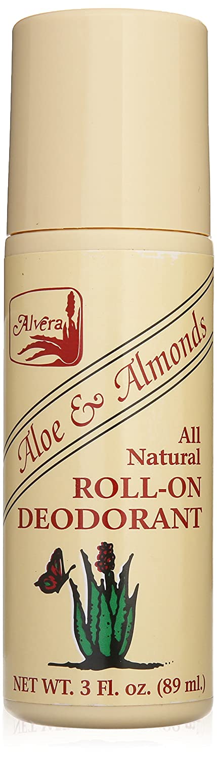 Alvera All Natural Roll-on Deodorant Aloe and Almonds, 3 Oz, 3 Fluid Ounce , Brand_Alvera Form_Liquid