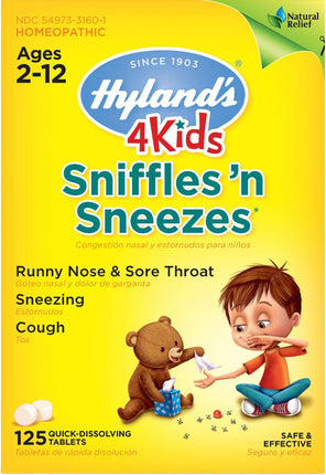 4 Kids Sniffles 'n Sneezes, 125 Tablets , Brand_Hyland's Homeopathic Form_Tablets Size_125 Tabs