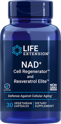Optimized NAD+ Cell Regenerator™ and Resveratrol, 30 Vegetarian Capsules