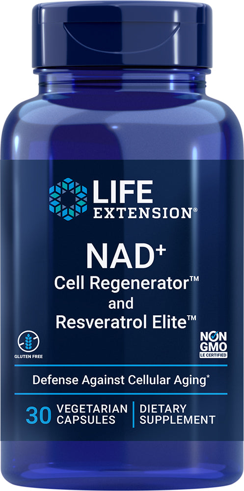 Optimized NAD+ Cell Regenerator™ and Resveratrol, 30 Vegetarian Capsules ,