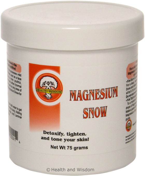 Magnnesium Snow USP, 75 G Salts , Brand_Health and Wisdom Form_Salt Size_2.5 Oz