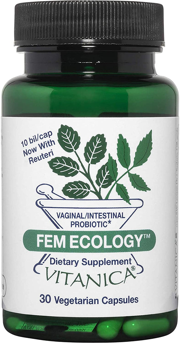 Fem Ecology™ Vaginal and Intestinal Probiotic, 30 Vegetarian Capsules