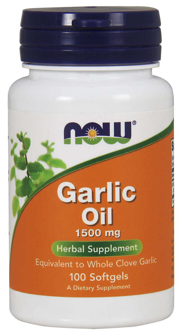 Garlic Oil 1500 mg, 100 Softgels , Brand_NOW Foods Form_Softgels Potency_500 mg Size_100 Softgels