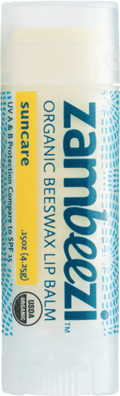 Organic Beeswax Lip Balm Suncare, 0.25 Oz (4.25 g) Stick , Brand_Zambeezi Form_Stick Size_0.25 Oz