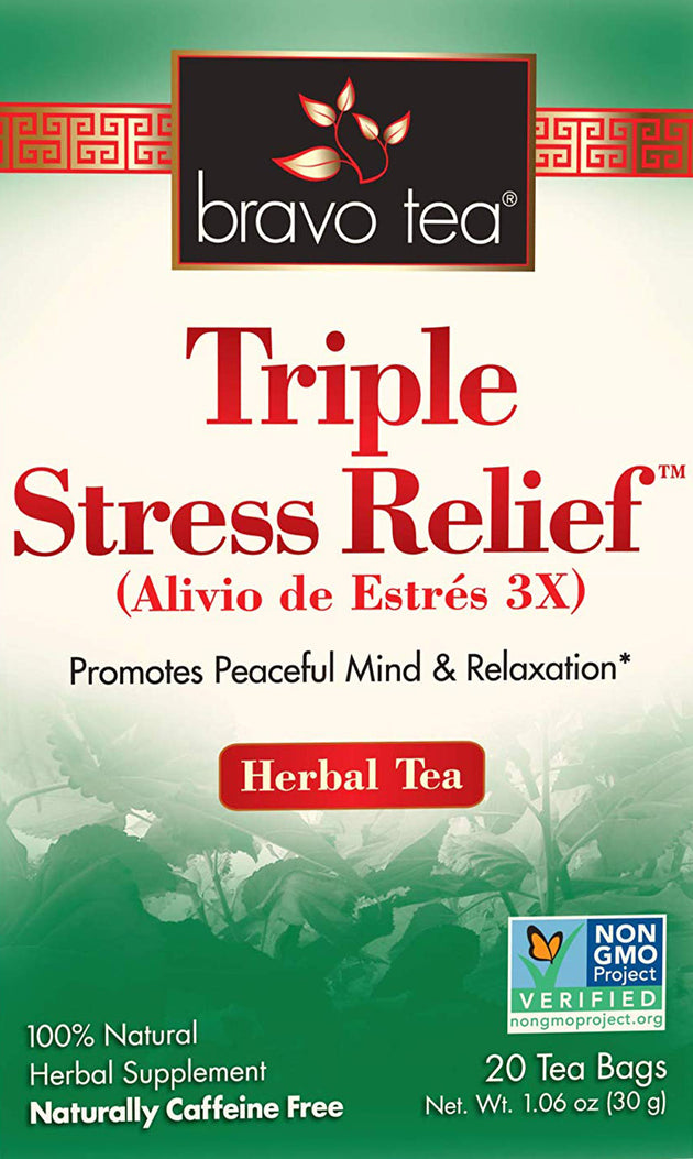 Triple Stress Relief Herbal Tea, 20 Tea Bags , Brand_Bravo Tea Form_Tea Bags Size_20 Count