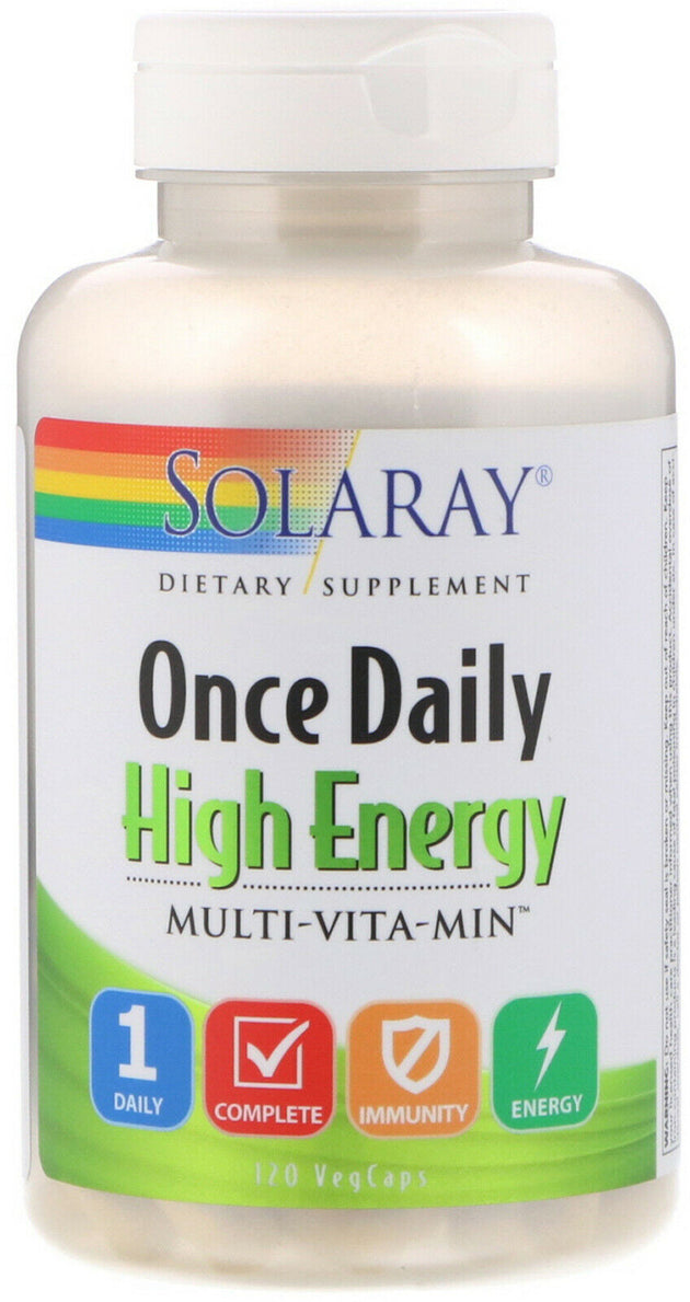 Once Daily High Energy Multi-Vita-min, 120 Vegetarian Capsules , Brand_Solaray Form_Vegetarian Capsules Size_120 Caps