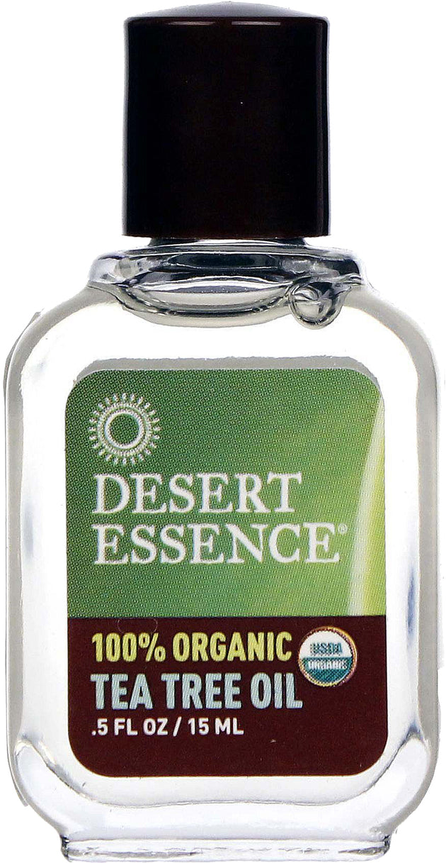 100% Organic Tea Tree OIl, 0.5 Fl Oz (15 mL) Liquid , Brand_Desert Essence Form_Liquid Size_0.5 Fl Oz