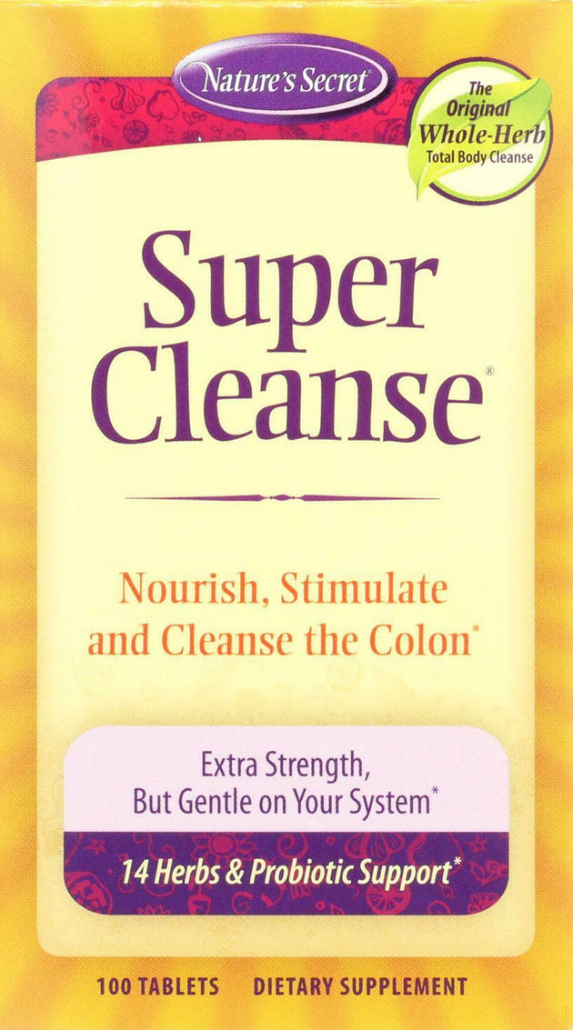 Super Cleanse with 14 Herbs & Probiotics, 100 Tablets , Brand_Nature's Secret Form_Tablets Size_100 Tabs