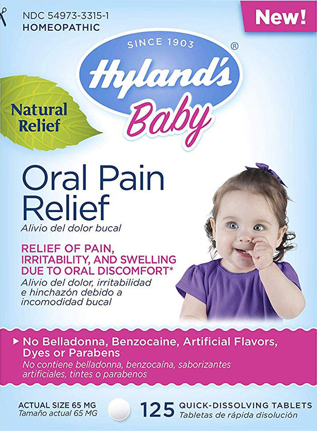 Baby Oral Pain Relief, 125 Tablets , Brand_Hyland's Homeopathic Form_Tablets Size_125 Tabs