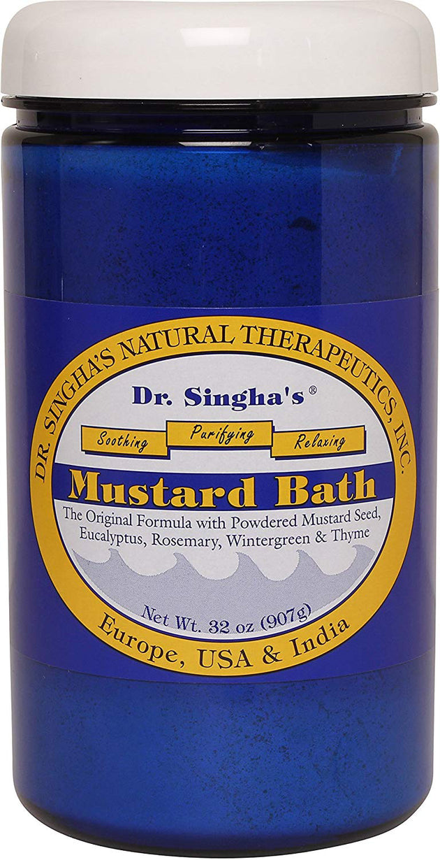 Mustard bath with Mustard Seed Eucalyptus Rosemary Wintergreen & Thyme, 32 Oz (907 g) Powder , Brand_Dr Singha's Form_Powder Size_32 Oz