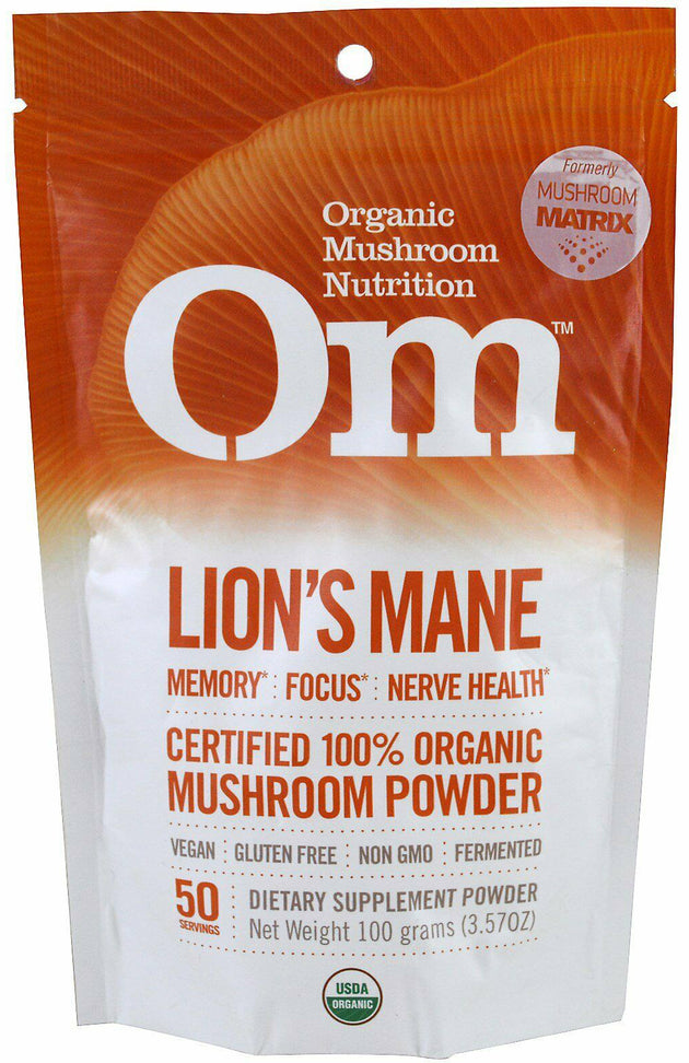 Lion's Mane Mushroom Powder, 3.57 Oz (100 g) Powder , Brand_OM Organic Mushroom Nutrition Form_Powder Size_3.57 Oz