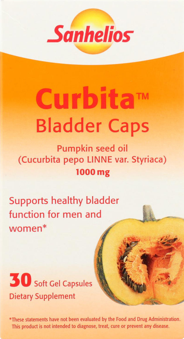 Curbita™ Bladder Caps with Pumpkin Seed Oil, 30 Softgel Capsules , Brand_Sanhelios Form_Softgel Capsules Size_30 Softgels
